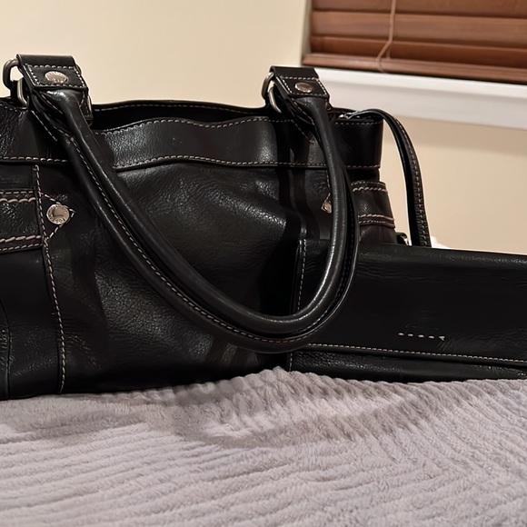 Vintage Fossil Black Leather Handbag and Wallet!! Late 90’s edition!! - Picture 3 of 13